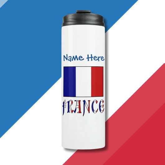 Frankreich und die französische Flagge Personalisi Thermosbecher