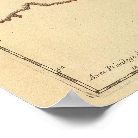 Frankreich und die Grenzen Poster (Ecke)