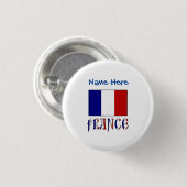 Frankreich und Frankreich - Blaue Personalisierung Button (Vorne & Hinten)