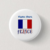 Frankreich und Frankreich - Blaue Personalisierung Button (Vorderseite)