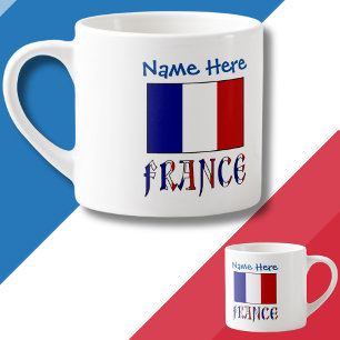 Frankreich und französische Flagge Blau Personalis Espressotasse
