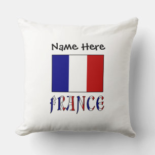 Frankreich und französische Flagge personalisiert Kissen