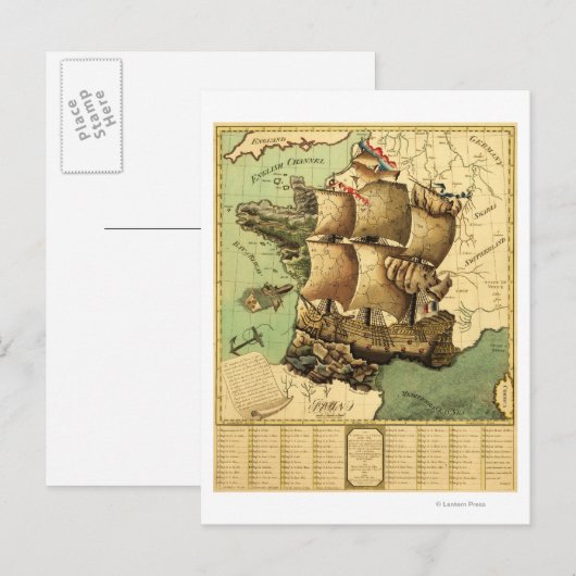 Frankreich Vertretung als SchiffPanorama Karte (Vorne/Hinten)