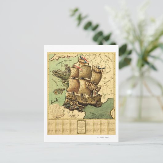 Frankreich Vertretung als SchiffPanorama Karte (Stehend Vorderseite)