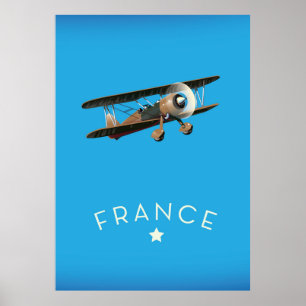 Frankreich Vintage-Flugposter Poster