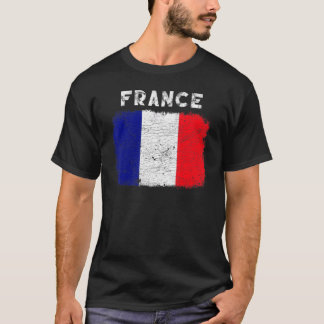 Frankreich - Vintage französische Flagge T-Shirt