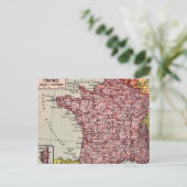 Frankreich Vintage Karte Postkarte (Stehend Vorderseite)