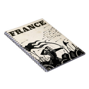 Frankreich Vintage-Reiseposter. klassischer mittel Notizblock