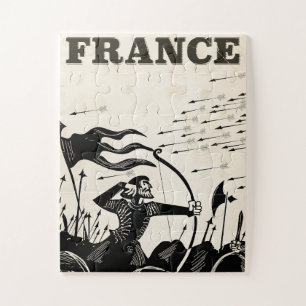 Frankreich Vintage-Reiseposter. Klassischer mittel Puzzle