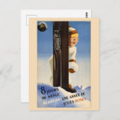 Frankreich Vintage Travel Poster 1938 Postkarte (Vorne/Hinten)