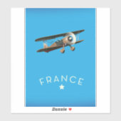 Frankreich Vintages Flugplakat Aufkleber (Blatt)