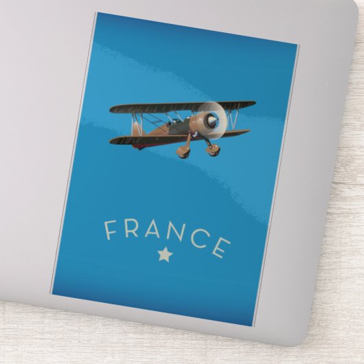 Frankreich Vintages Flugplakat Aufkleber (Detail)