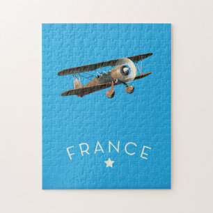 Frankreich Vintages Flugplakat Puzzle