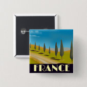 Frankreich Vintages Reiseplakat Button (Vorne & Hinten)