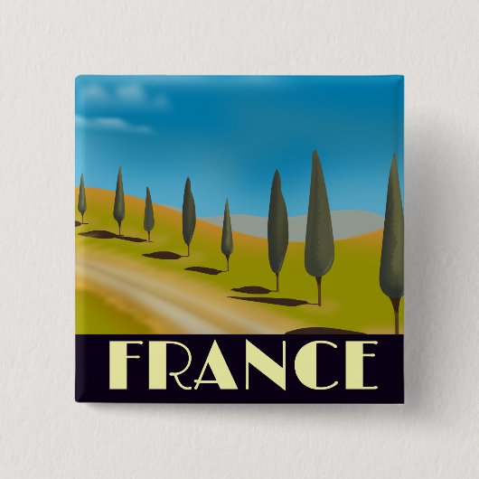 Frankreich Vintages Reiseplakat Button (Vorderseite)