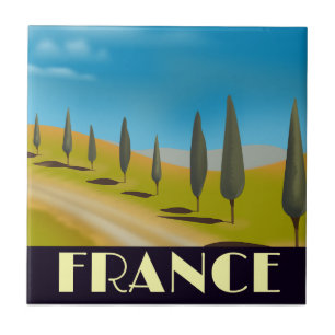 Frankreich Vintages Reiseplakat Fliese