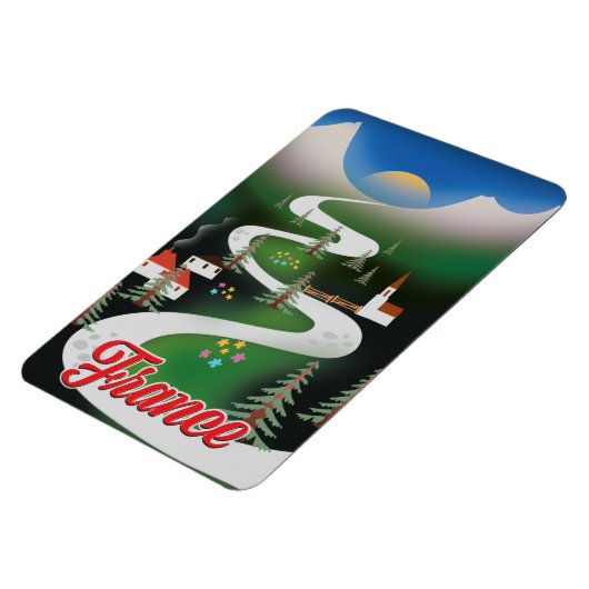 Frankreich Vintages Reiseplakat. Magnet (Linke Seite)