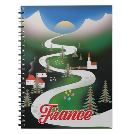 Frankreich Vintages Reiseplakat. Notizblock (Vorderseite)