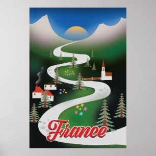 Frankreich Vintages Reiseplakat. Poster