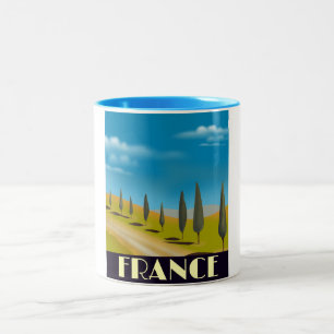 Frankreich Vintages Reiseplakat Zweifarbige Tasse