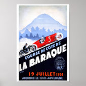 Frankreich Vintages Rennposter wiederhergestellt Poster (Vorne)