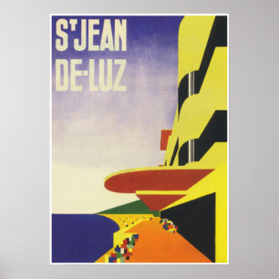 Frankreich Wandkunst, Saint-Jean-de-Luz, Vintage R Poster