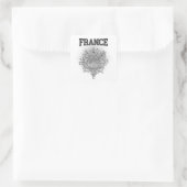 Frankreich-Wappen Quadratischer Aufkleber (Tasche)