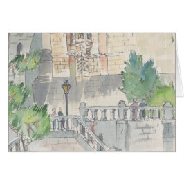 "Frankreich" Wasserfarben-Sketch-Grußkarte