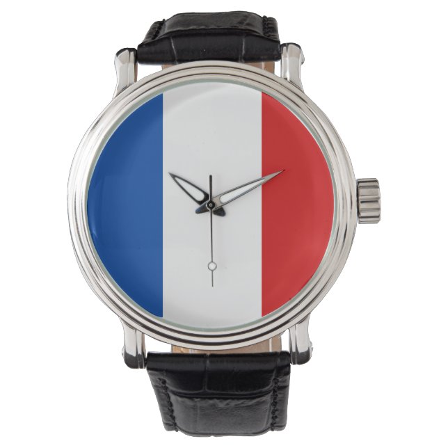 Frankreich Watch - Die Flagge Frankreichs Armbanduhr (Vorderseite)