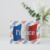Frankreich Waving Flag Postkarte (Stehend Vorderseite)
