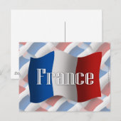 Frankreich Waving Flag Postkarte (Vorne/Hinten)