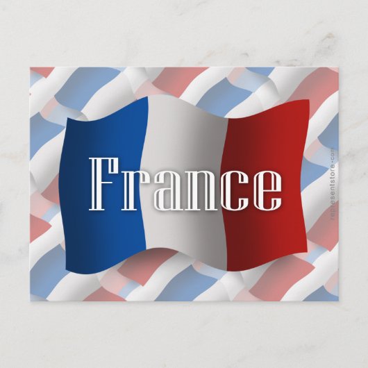 Frankreich Waving Flag Postkarte (Vorderseite)