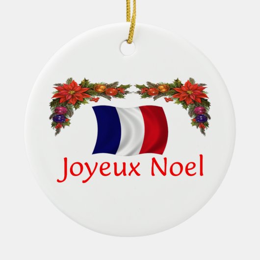 Frankreich-Weihnachten Keramikornament (Vorne)