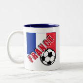 FRANKREICH-WeltFußballfan-T-Shirts Zweifarbige Tasse (Links)