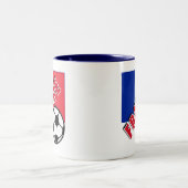 FRANKREICH-WeltFußballfan-T-Shirts Zweifarbige Tasse (Mittel)