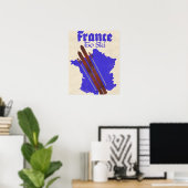 Frankreich zum Skifahren Poster (Heimbüro)