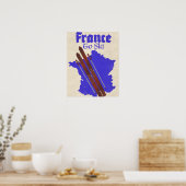 Frankreich zum Skifahren Poster (Küche)