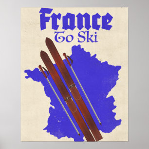 Frankreich zum Skifahren Poster