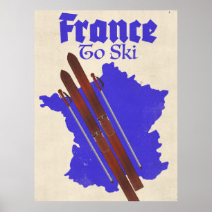 Frankreich zum Skifahren Poster