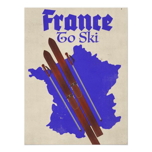 Frankreich zum Skifahren Poster (Vorderseite)