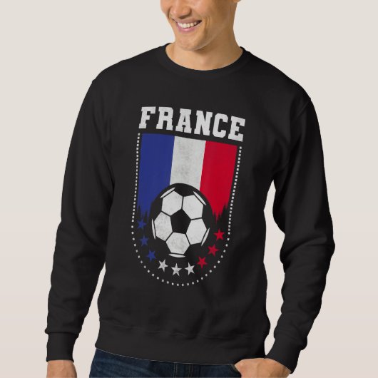 Frankreichflagge Fußballfan Sweatshirt (Vorderseite)