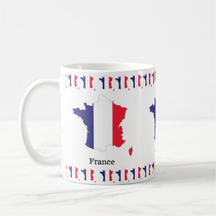 Frankreichflagge in Souvenir-Kartendesign Kaffeetasse