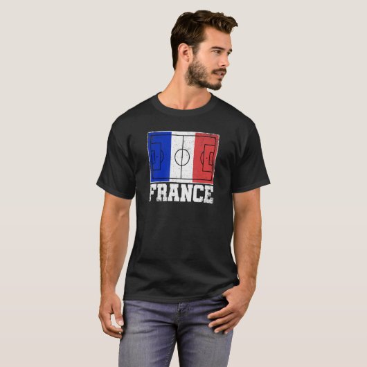 Frankreichs Fahnenflagge für das Fußballfeld T-Shirt (Vorne ganz)