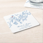 Frankreichs Point Stockton Springs Maine Map Weddi Rechteckiger Pappuntersetzer (angewinkelt)