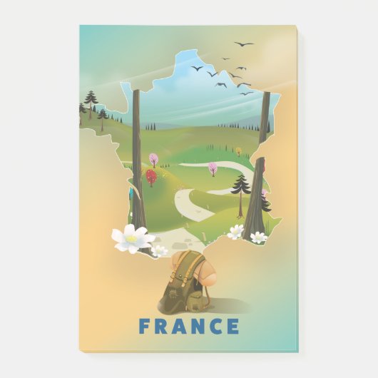 Frankreichs Vintage-Reiseplakat Post-it Klebezettel (Vorderseite)