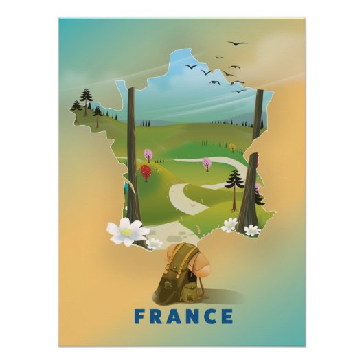 Frankreichs Vintage-Reiseplakat Poster (Vorderseite)