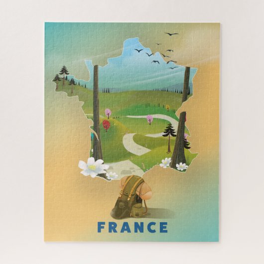 Frankreichs Vintage-Reiseplakat Puzzle (Vertikal)