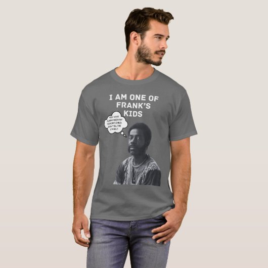 Franks Kinder dunkelgraues Shirt/weißer Text T-Shirt (Vorne ganz)