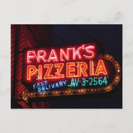 Franks Pizza auf Belmont, Vintages Chicago Neon Si Postkarte