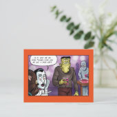 Franky's Face Lift Halloween Postkarte (Stehend Vorderseite)
